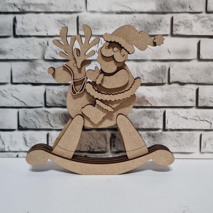 Freestanding rocking reindeer & Santa