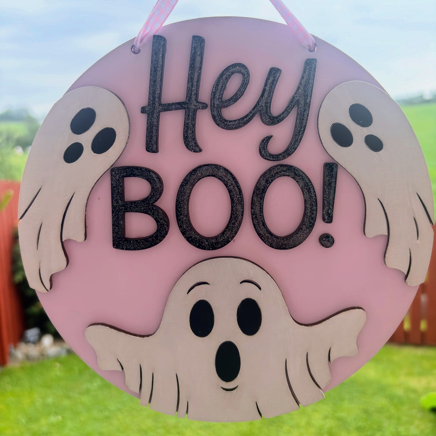 HEY BOO! Hanging plaque