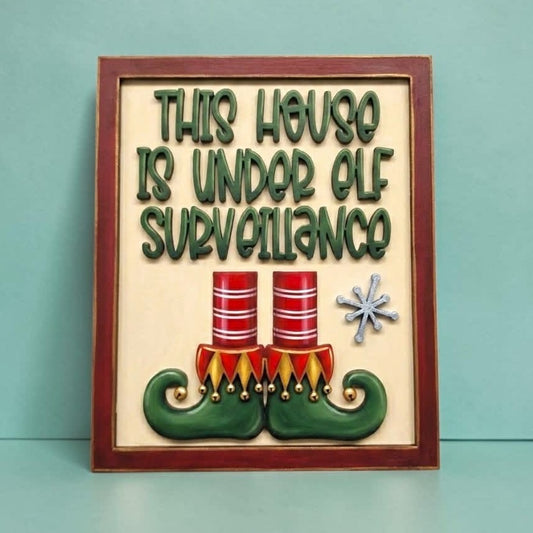 Elf Surveillance painted plaque