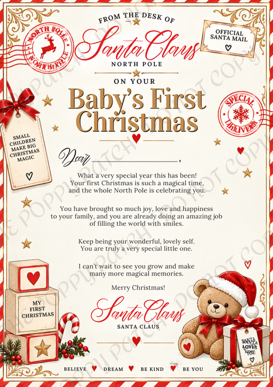 Baby’s First Christmas Santa Letter