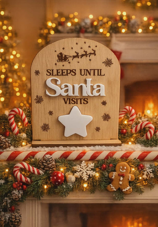 Santa countdown plaque