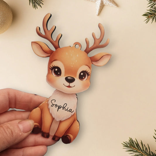 Personalised reindeer bauble