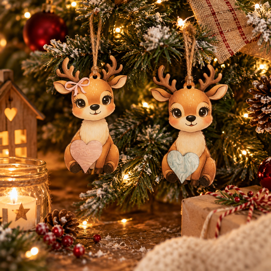 Personalised reindeer bauble